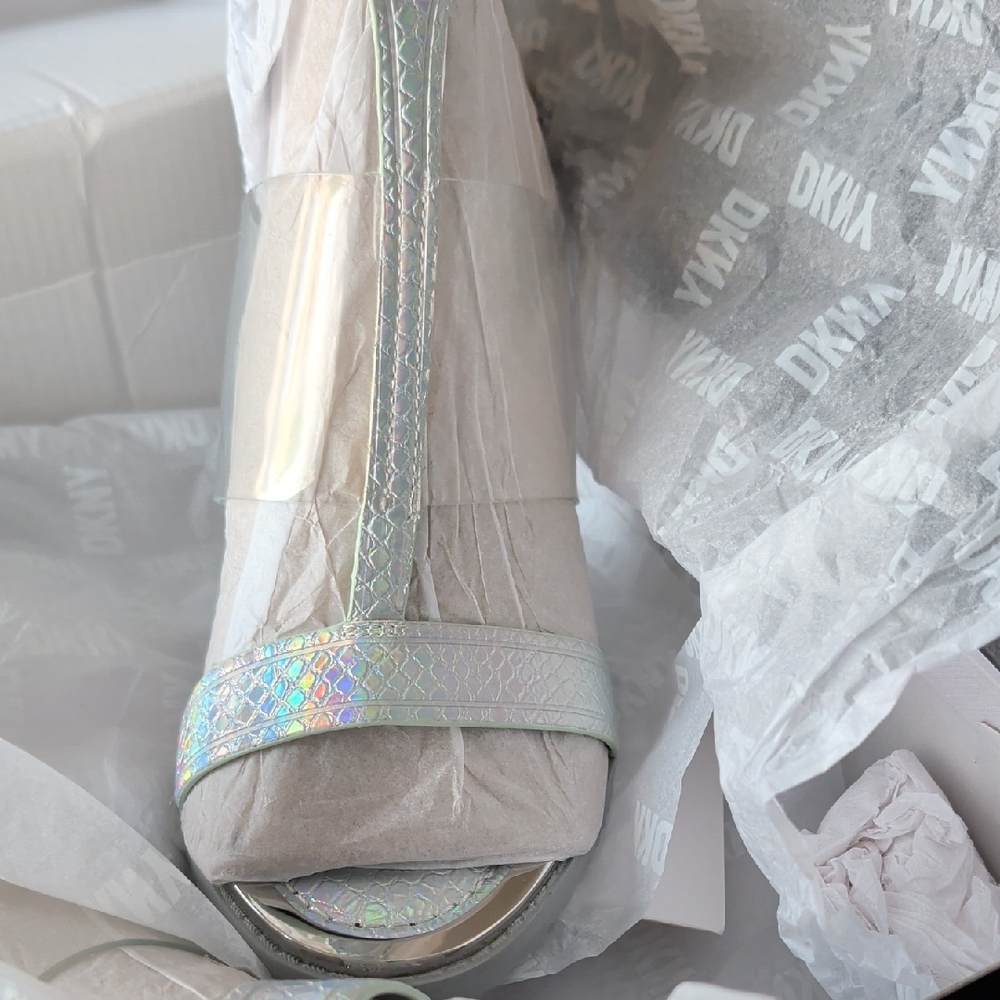 DKNY Silver Holographic Heels - Picture 4 of 6